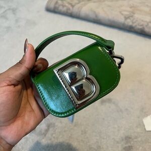 Brandon Blackwood Green Clutch with Silver Accents